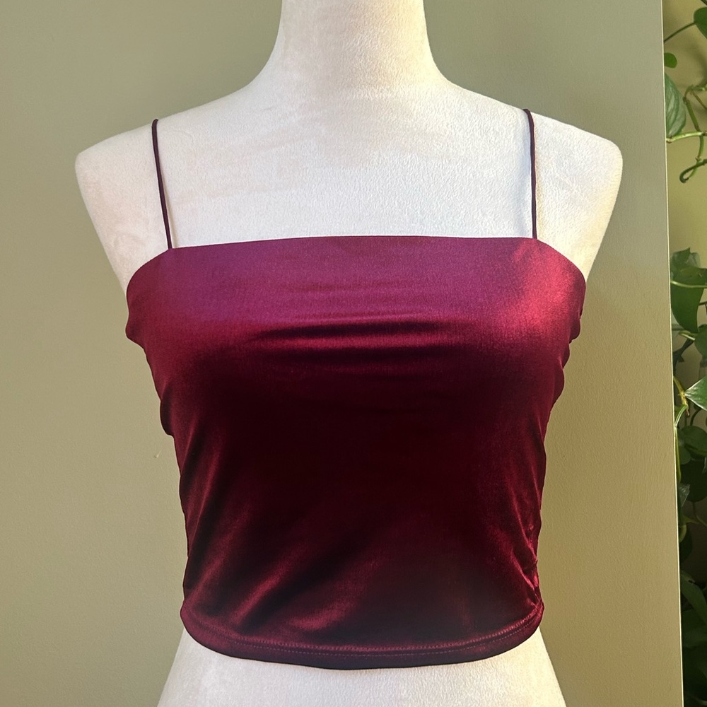 Garage Velvet Burgundy Tank Top